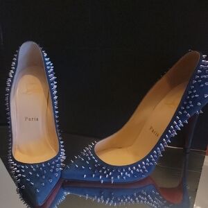 Christian Louboutin Blue Suede Decolette 100 Sz36